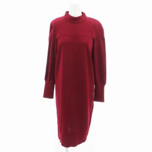 ヴィンテージ ワンピース ウール ハイネック ロング 長袖 M 赤 レッド /HO 0426 GY18