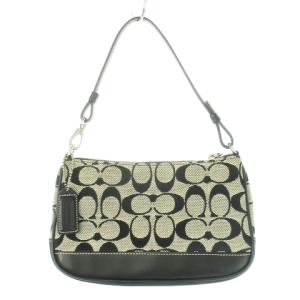 COACH ハンドバッグ ミニ ワンハンドル キャンバス レザー 革 シグネチャー 黒 ブラック 6094 /CK18