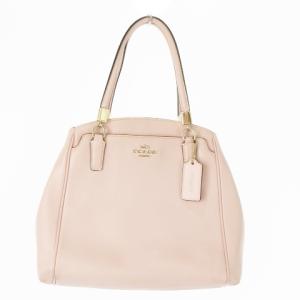 ハンドバッグ 2way ショルダーバッグ レザー 革 ロゴチャーム付き ピンク F34663 /AO15