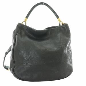 MARC by MARC JACOBS 2WAY ショルダーバッグ ハンドバッグ カウレザー 牛革 ロゴプレート 黒 ブラック M3122008