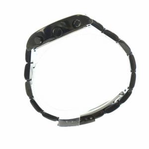 TECHNOS 腕時計 ウォッチ クォーツ クロノグラフ スクエア ロゴ 黒文字盤 黒 ブラック TBM624 GY18