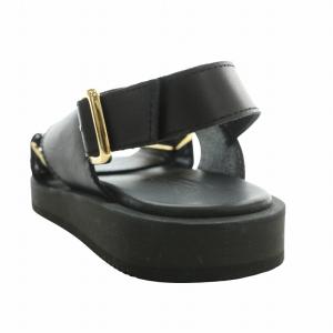 PADRONE レザーベルトサンダル フスベットサンダル カウレザー 牛革 ストラップ 箱付き 40 25cm 黒 ブラック