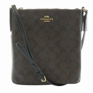 ショルダーバッグ PVC レザー 革 シグネチャー 総柄 茶 ブラウン 黒 ブラック F58309 /MW