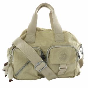 2way ショルダーバッグ ハンドバッグ ナイロン ロゴ ゴリラチャーム ベージュ /MW GY18