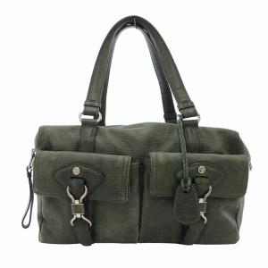 ハンドバッグ ショルダー 2way レザー 革 チャーム グリーン 緑 /FF GY18