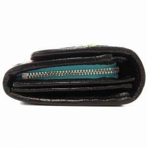 Think Bee 美品 長財布 ウォレット 刺繍 ビジュー 花モチーフ 黒 ブラック /AE