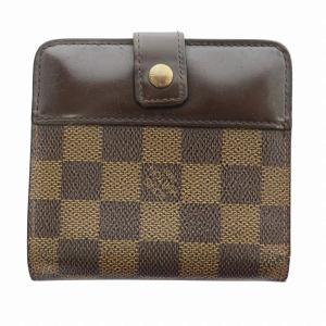 ダミエ コンパクトジップ エベヌ 二つ折り財布 小銭入れあり 茶 ブラウン N61668 CA0032