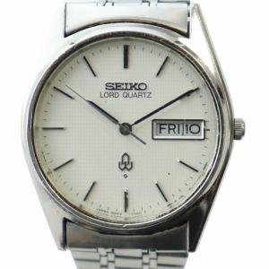 ジャンク品 ロード LORD 腕時計 ウォッチ クォーツ 白文字盤 カレンダー付き シルバー色 8243-7030