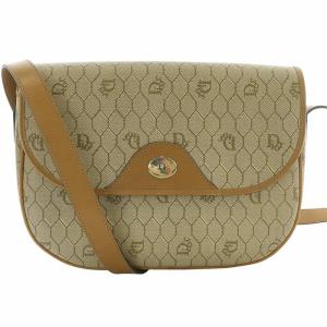 ヴィンテージ ショルダーバッグ PVC レザー ハニカム柄 ベージュ