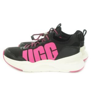 LA Daze スニーカー ローカット ロゴ スポーティ 6 23cm 黒 ブラック ピンク 1114494