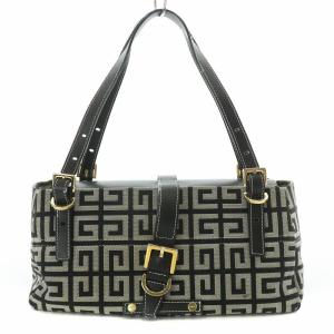 ハンドバッグ キャンバス レザー 4Gロゴ 総柄 グレー 黒 ブラック /MW GY18