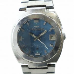 kaiser カイザー 腕時計 ウォッチ 自動巻き 9面 カットガラス デイト 青文字盤 シルバー色 GY18