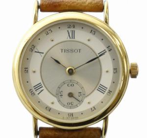 ジャンク品 腕時計 ウォッチ クォーツ 白文字盤 ローマン ロゴ ゴールド色 D 147 A GY18