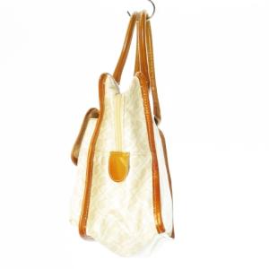 GHERARDINI ハンドバッグ ソフティ エナメル パイピング ラメ PVC ロゴ 総柄 ベージュ /CK13 GY11