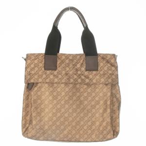 ハンドバッグ 2way ショルダーバッグ ナイロン ロゴ 総柄 茶 ブラウン /AO12 GY11