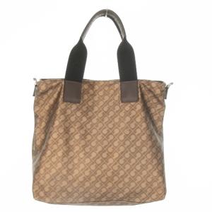 GHERARDINI ハンドバッグ 2way ショルダーバッグ ナイロン ロゴ 総柄 茶 ブラウン /AO12 GY11