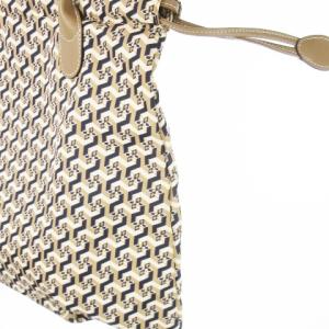 GHERARDINI トートバッグ ハンドバッグ ナイロン 巾着 レザー 革 総柄 幾何学 ベージュ /CK14 GY11