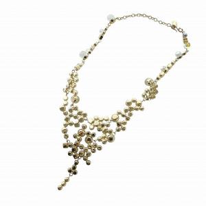 SWAROVSKI ダニエル DANIEL ネックレス アクセサリー ロゴ ラインストーン ゴールド色 GY18 /MQ