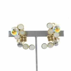 ダニエル DANIEL イヤリング アクセサリー 両耳用 ロゴ ラインストーン クリップ式 ゴールド色