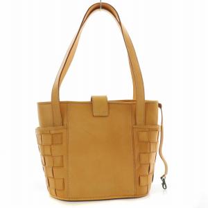 BREE トートバッグ  ハンドバッグ レザー ヌメ革 編み込み ロゴ 茶 ブラウン /MW GY18