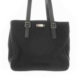 トートバッグ ロングハンドル ナイロン レザー ロゴ 黒 ブラック 6241 /AH17 GY18