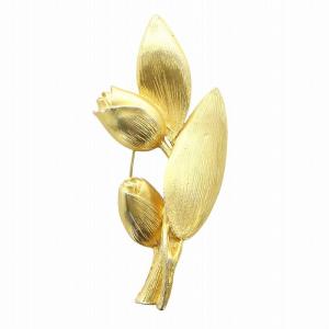 ピンブローチ チューリップ アクセサリー ロゴ 花 フラワー ゴールド色 GY11 /MQ