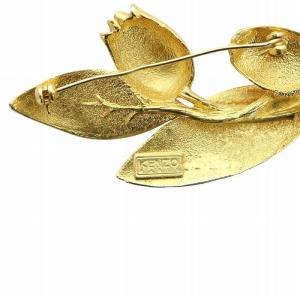 KENZO ピンブローチ チューリップ アクセサリー ロゴ 花 フラワー ゴールド色 GY11 /MQ