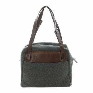 ハンドバッグ フェルト グレー ブラウン