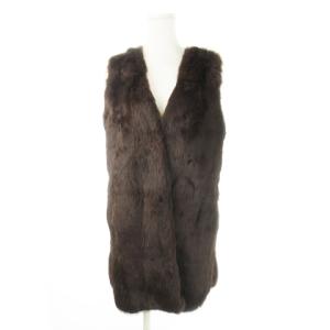 ファーベスト ジャケット チェキアン ラム ファー 毛皮 ロング丈 F 焦げ茶 ダークブラウン /CK10