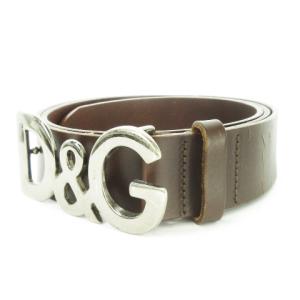 レザーベルト 本革 ロゴバックル シルバー金具 100 茶 ブラウン /AO7 GY18