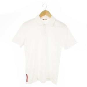 ポロシャツ 半袖 ストレッチ ラバーパッチロゴ スポーツ ゴルフ M 白 ホワイト /AO15 GY18