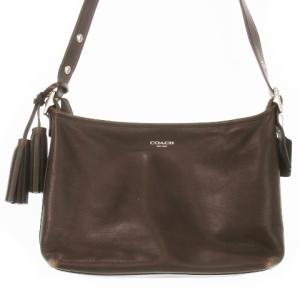 ショルダーバッグ レザー 革 ロゴ タッセル 茶 ブラウン 25355 /AH14 GY11