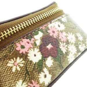 COACH ジュエリーボックス アクセサリーボックス PVC レザー 革 ラウンドファスナー 花柄 シグネチャー 茶