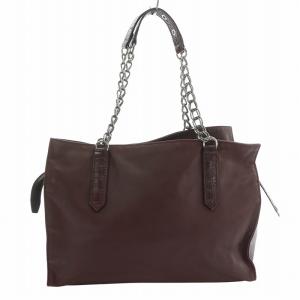 Longchamp ×ケイトモス Kate moss ハンドバッグ レザー チェーン ロゴ えんじ ボルドー バーガンディ