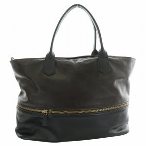 Longchamp トートバッグ ハンドバッグ レザー 茶 ブラウン 黒 ブラック /MW GY17