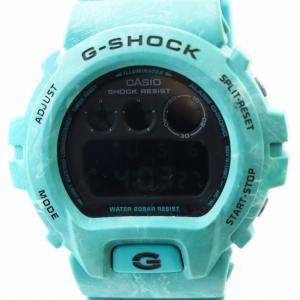 腕時計 ウォッチ デジタル カレンダー付き 黒文字盤 ロゴ マーブル 緑 グリーン DW-6900WS