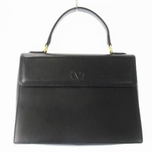 ハンドバッグ レザー 革 ロゴ型押し ゴールド金具 黒 ブラック /CK11 GY18