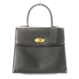 オールドコーチ ヴィンテージ 4413 ミニ ハンドバッグ ターンロック スクエア レザー 黒 ブラック