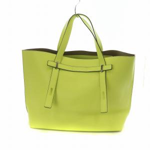 MAN GIOVE L CASUAL TOTE トートバッグ ハンド レザー ロゴ 黄緑 イエロー GY18