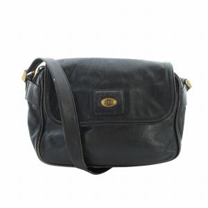 ショルダーバッグ 斜め掛け レザー ロゴ 黒 ブラック 001･105･0725 GY18 /MQ OH