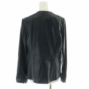 BALMAIN レザージャケット ノーカラー 革ジャン 羊革 11 L 紺 ネイビー /MW GY18