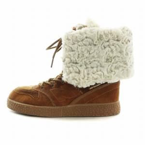 ショートブーツ 裏ボア レースアップ US7.5 ブラウン