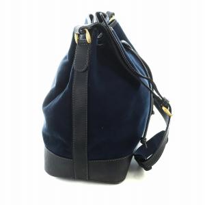 BALENCIAGA ショルダーバッグ 巾着型 スエードレザー ネイビー