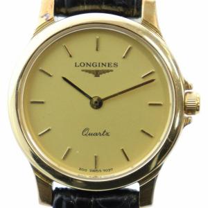 クオン Quantx 腕時計 ウォッチ クォーツ ロゴ レザーベルト ゴールド色 200.7037 GY18