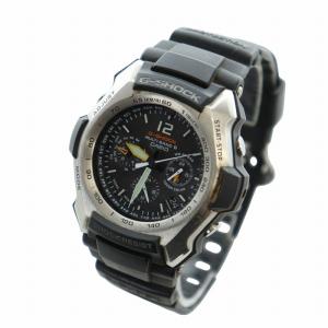 CASIO G-SHOCK 腕時計 ウォッチ 電波ソーラー クロノグラフ カレンダー付き ロゴ 黒文字盤 黒 ブラック GW-2000