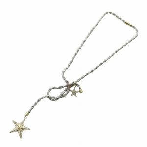 ネックレス アクセサリー ラインストーン スター 星 編み込み シルバー色 ゴールド色 GY18 /MQ