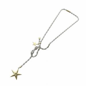 Max Mara ネックレス アクセサリー ラインストーン スター 星 編み込み シルバー色 ゴールド色 GY18 /MQ