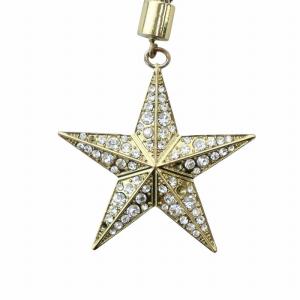 Max Mara ネックレス アクセサリー ラインストーン スター 星 編み込み シルバー色 ゴールド色 GY18 /MQ