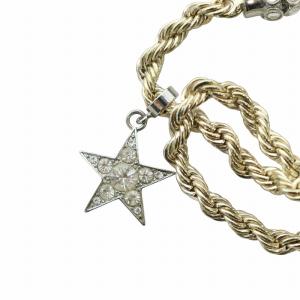 Max Mara ブレスレット アクセサリー スター 星 ロゴ ラインストーン 編み込み ゴールド色 GY18 /MQ