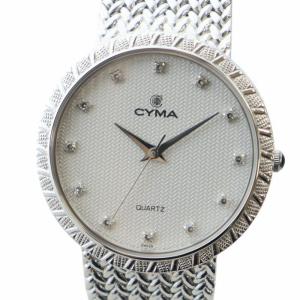 ジャンク品 腕時計 ウォッチ クォーツ ラインストーン ロゴ シルバー色 GY11 /MQ